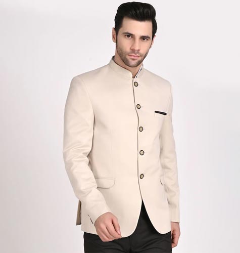 Men Slim-Fit Bandhgala Blazer